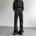 パンツ メンズ テーパードパンツ ワイドパンツ ポリエステル イージーパンツ スラックス 黒 春秋 カジュアル 普段使い