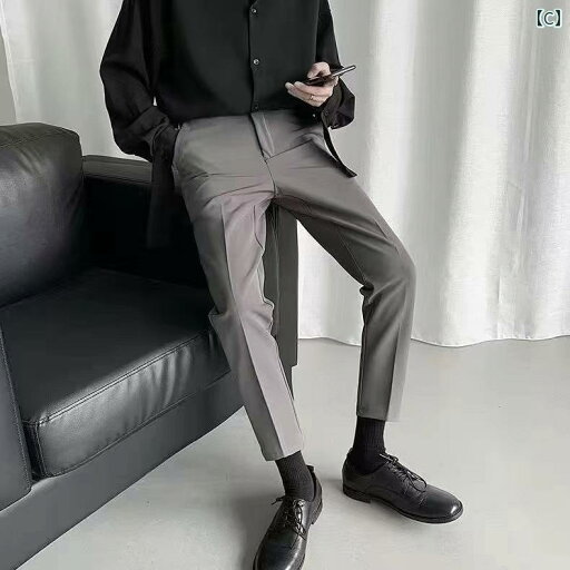パンツ メンズ スラックス テーパード ポリエステル ブラック カーキ グレー 男性用 春秋 多ポケット