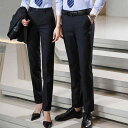 パンツ メンズ レディース ビジネス フォーマル スラックス ズボン 通勤 無地 ストレッチ シワになりにくい 黒 ブラック グレー ネイビー 春(x2)
