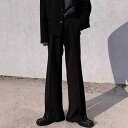 パンツ 男性用 春夏 リラックスフィット テーパードパンツ ポリエステル ブラック 黒 イージーケア