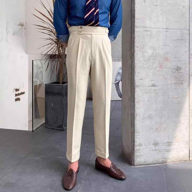 西パンツ メンズ 男性用 カジュアル フォーマル ロングパンツ コットン ゆったり 普段使い 通勤 無地 黒 ブラック系