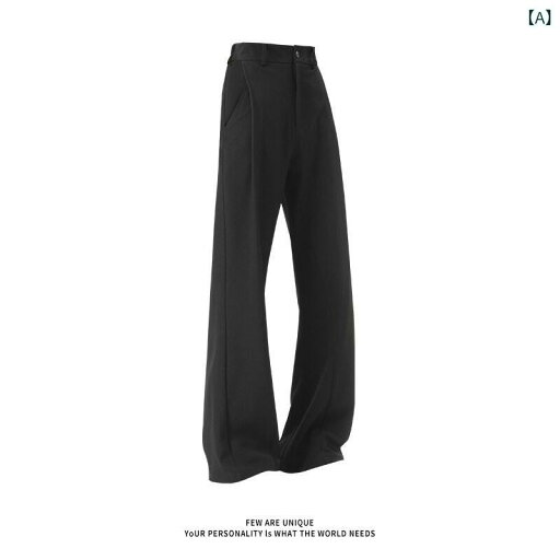 メンズ 西パンツ 黒 ストレート イージーパンツ ゆったり 普段使い 韓国 ポリエステル ブラック M L XL XXL XXXL