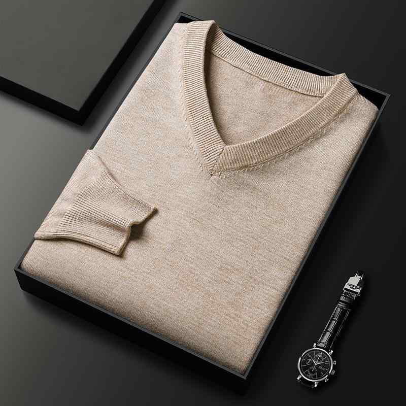 ニット メンズ Vネック セーター 秋冬 男性用 ウール トップス インナー 無地 カジュアル 紳士 ビジネ..
