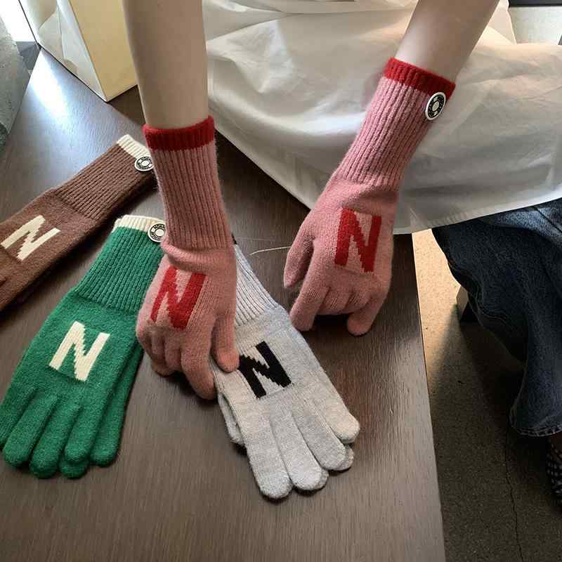 手袋 レディース ニット手袋 スマートフォン対応 防寒 グローブ 秋冬 ピンク系 グリーン グレー ブルー..