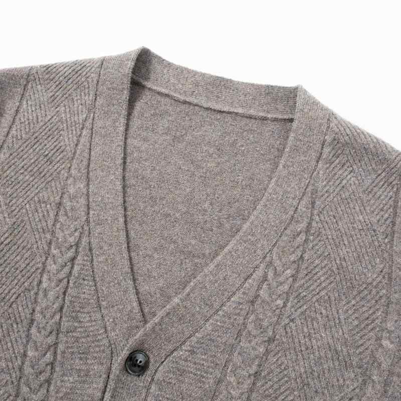 ニット メンズ カーディガン ウール Vネック 長袖 秋冬 トップス 男性用 ビジネス 普段使い オフィス あったか素材 ウォームビズ 165 170 175 180 185 190 黒 グレー ベージュ ブルー