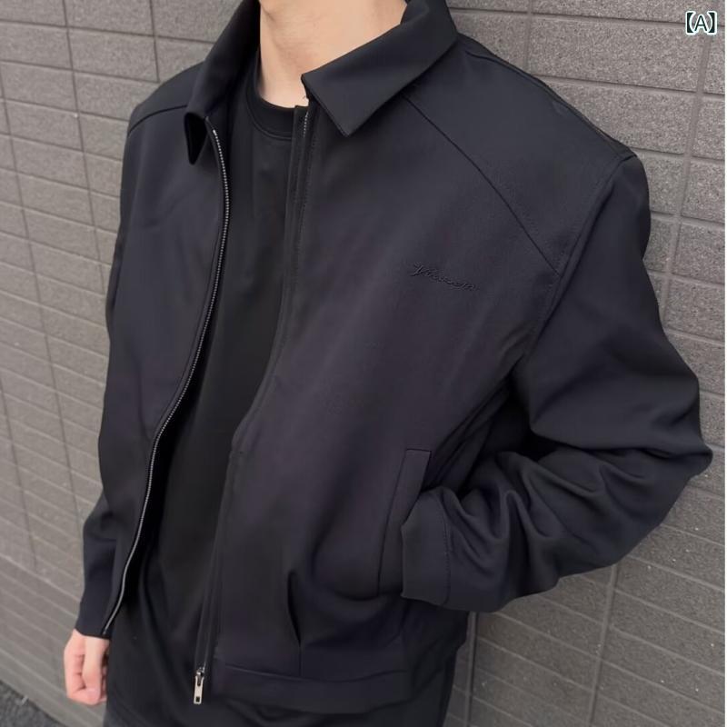 ジャケット メンズ テーラードジャケット 春秋物 ポリエステル カジュアル 無地 ショート丈 肩パッド ブラック グレー