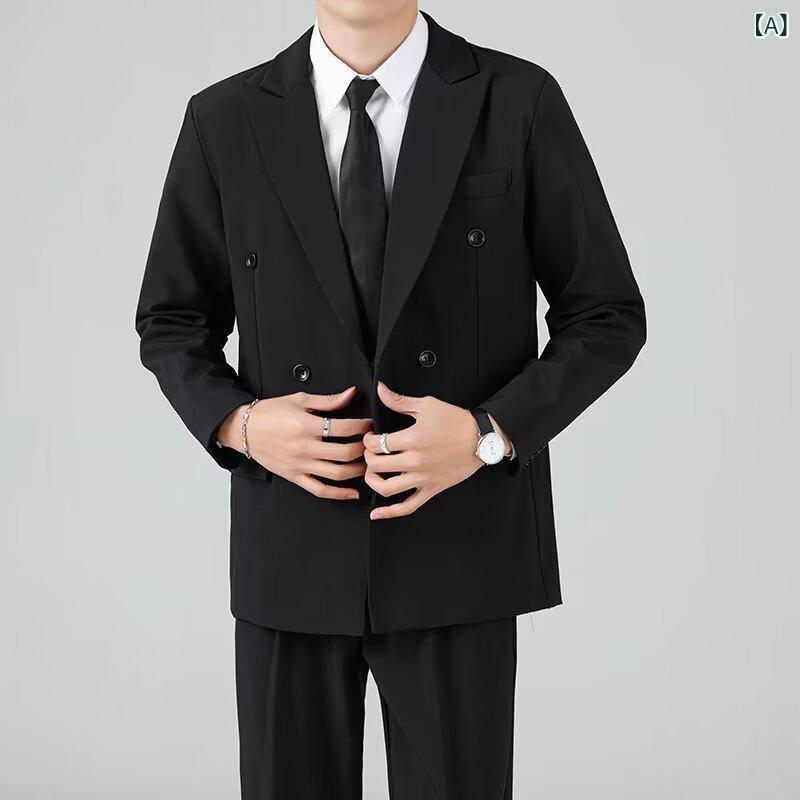 ジャケット メンズ テーラードジャケット カジュアル ゆったり ブラック 黒 春秋 長袖 ポリエステル