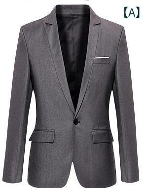 ジャケット 男性用 スリムフィット カジュアルスーツ テーラードジャケット 無地 グレー ブラック ネイビー ワインレッド M L XL 2XL 3XL 4XL 5XL