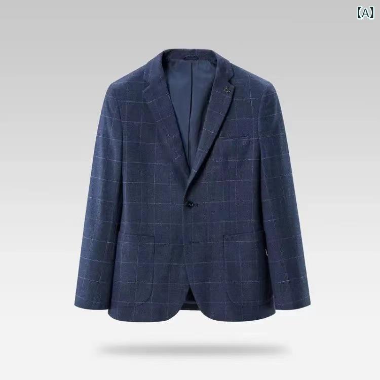 スーツ メンズ 男性用 チェック柄 スリムフィット ポリエステル混紡 カジュアル 普段使い