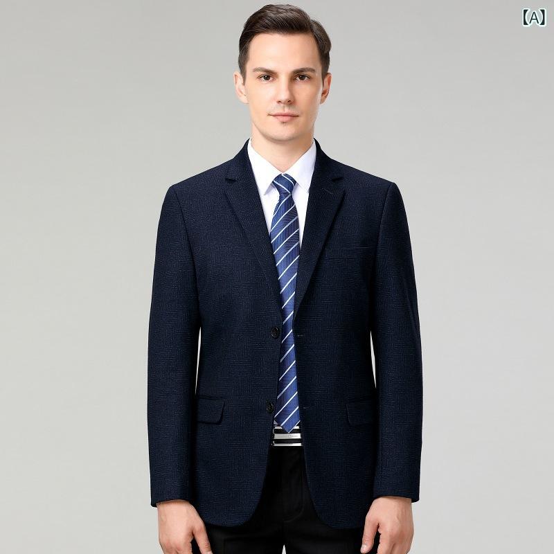 ジャケット メンズ 男性用 テーラードジャケット ウール 格子柄 スリムフィット ビジネス カジュアル 立体ポケット 165 170 175 180 185 190