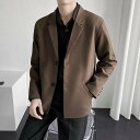 ジャケット メンズ テーラードジャケット カジュアル 港風 春秋 ルーズフィット ポケット付き ブラック グレー ブラウン ポリエステル