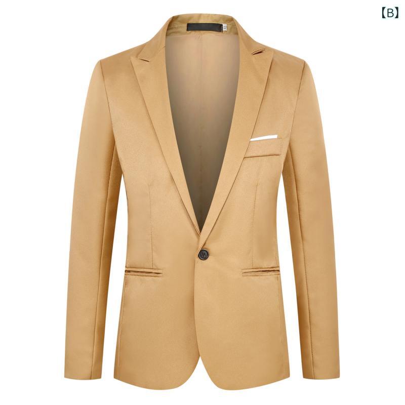 ジャケット メンズ スリムフィット スーツ テーラードジャケット 男性用 春秋 シングルブレスト 無地 ホワイト カーキ グレー ブラック ブルー ワインレッド