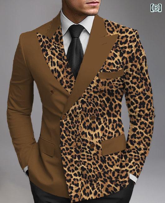 ジャケット 男性用 ストライプ柄 スリムフィット カジュアル テーラードジャケット ブリティッシュスタイル ポリエステル ブラック 秋(x2)