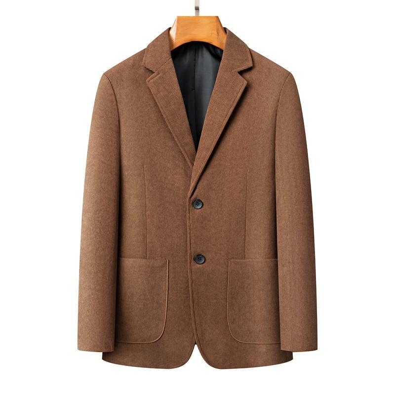 ジャケット メンズ コーデュロイ テーラードジャケット カジュアル 通勤 耐摩耗 防風 無地 春秋冬 ポリエステル カーキ 米白 ブルー