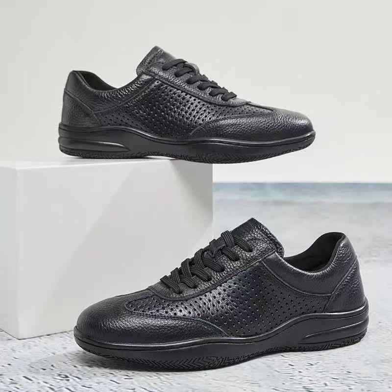 サンダル メンズ 男性用 革 レザー サンダル スリッポン ラウンドトゥ 通気性 穴あき 黒 ブラック ブラウン 茶色 普段使い カジュアル 春夏