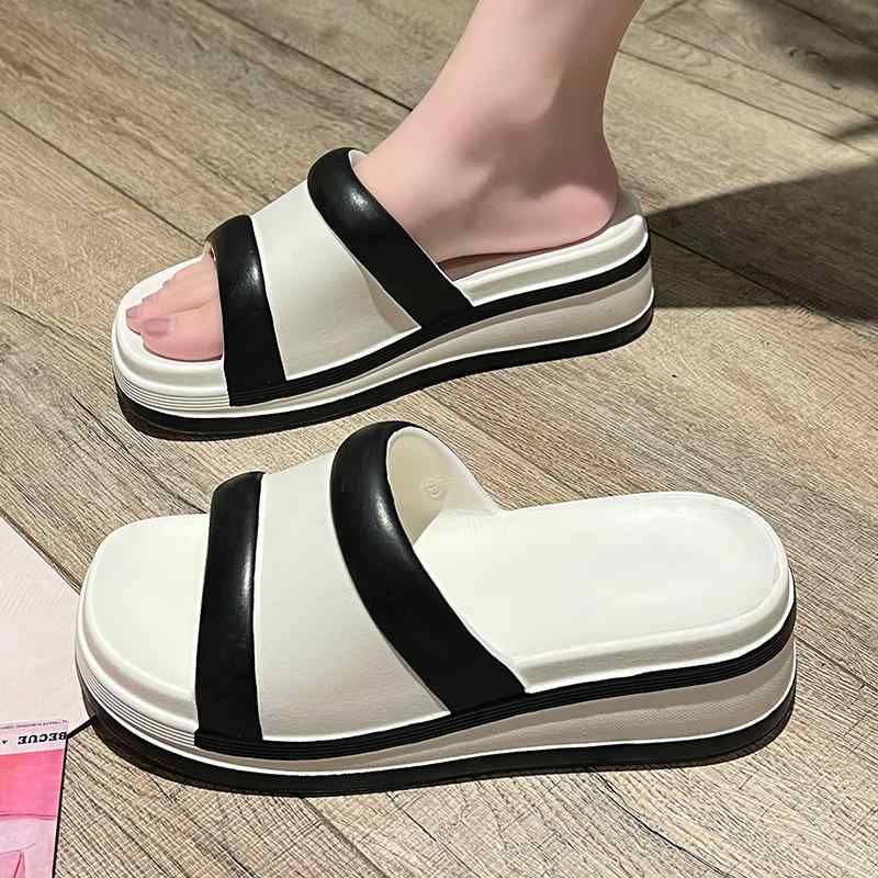 サンダル レディース 室内 スリッパ 厚底 滑り止め 履きやすい PVC 婦人 女性 ルームシューズ 普段使い かわいい 黒 ブラック ピンク系(x2)