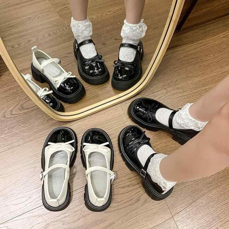 靴 レディース マリージェーンシューズ ローファー 春秋 ラウンドトゥ チャンキーヒール 厚底 PUレザー..