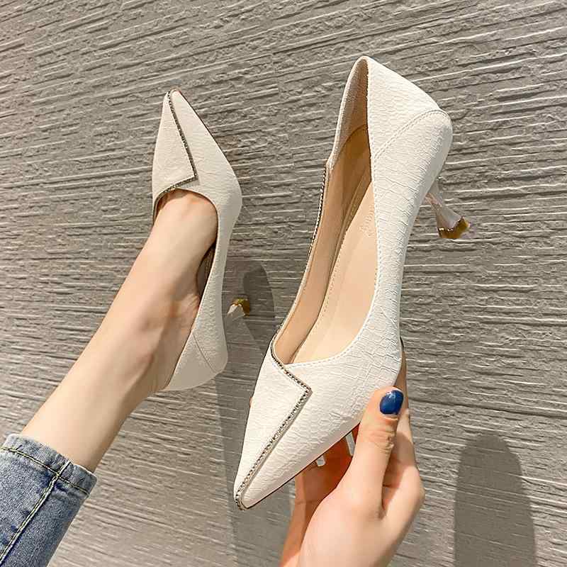 高跟パンプス レディース ポインテッドトゥ ラインストーン スネーク柄 ヘビ柄 フェイクレザー スティレットヒール ワインレッド ブラック ベージュ 6cm 7cm 8cm フォーマル パーティー 通勤 オフィス