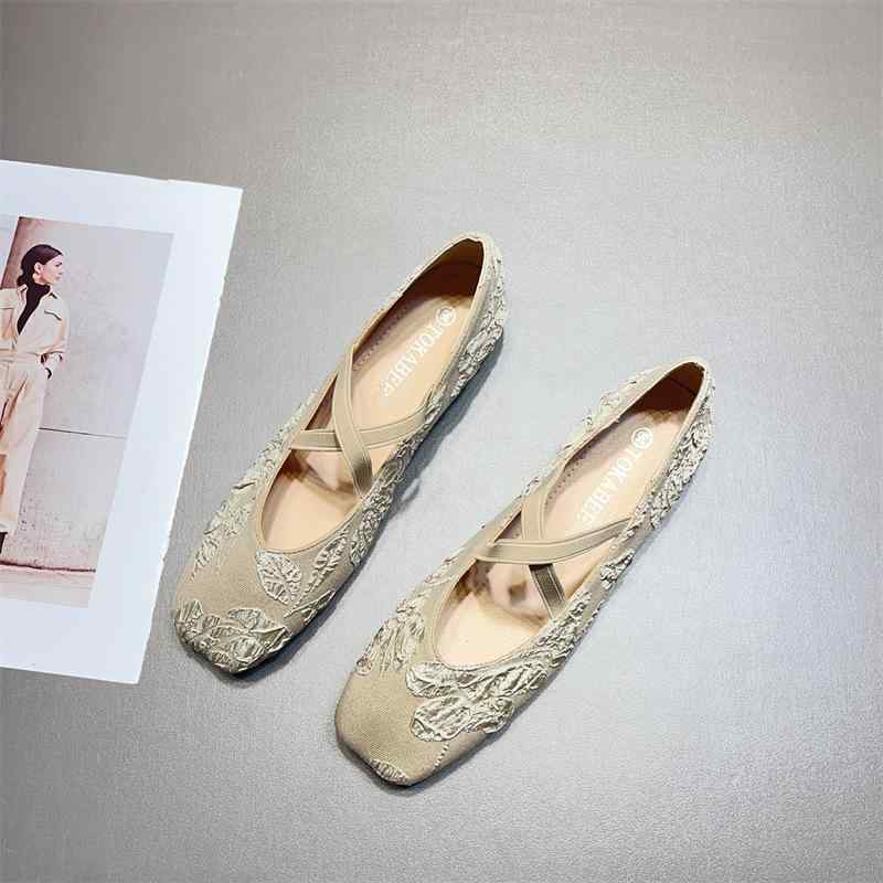 チャイナシューズ レディース バレエシューズ フラット ストラップ ぺたんこ 杏色 ブラック 黒 歩きや..