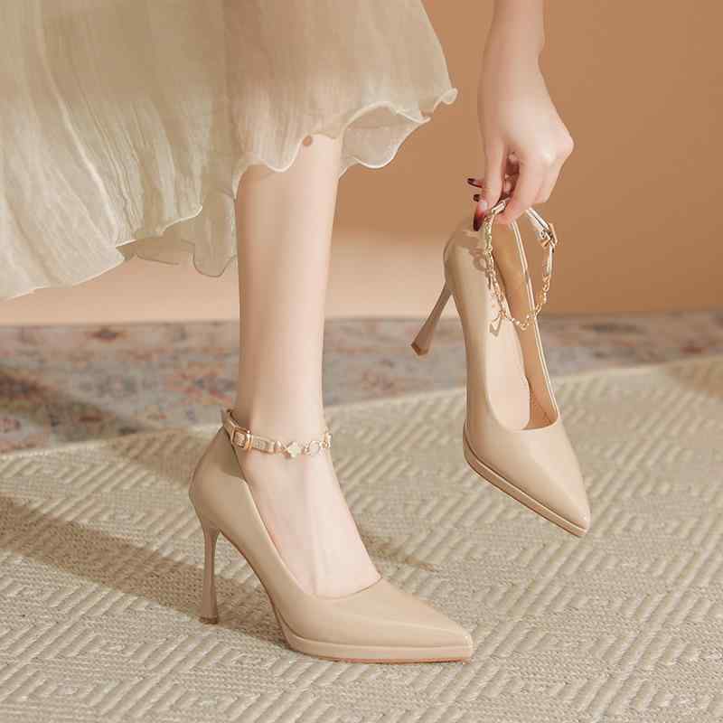 高跟パンプス レディース ポインテッドトゥ ピンヒール 防水 厚底 8cm 10cm エナメル調 無地 春夏 パーティー ドレス キャバ ヌードカラー 黒