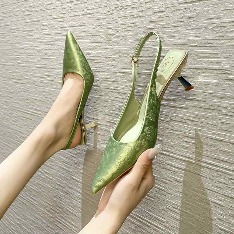 パンプス レディース ポインテッドトゥ ハイヒール 6cmヒール スティレットヒール 繊維 無地 春夏 秋冬 ブラック ベージュ シルバー グリーン オフィス 仕事 パーティー きれいめ 上品 韓国