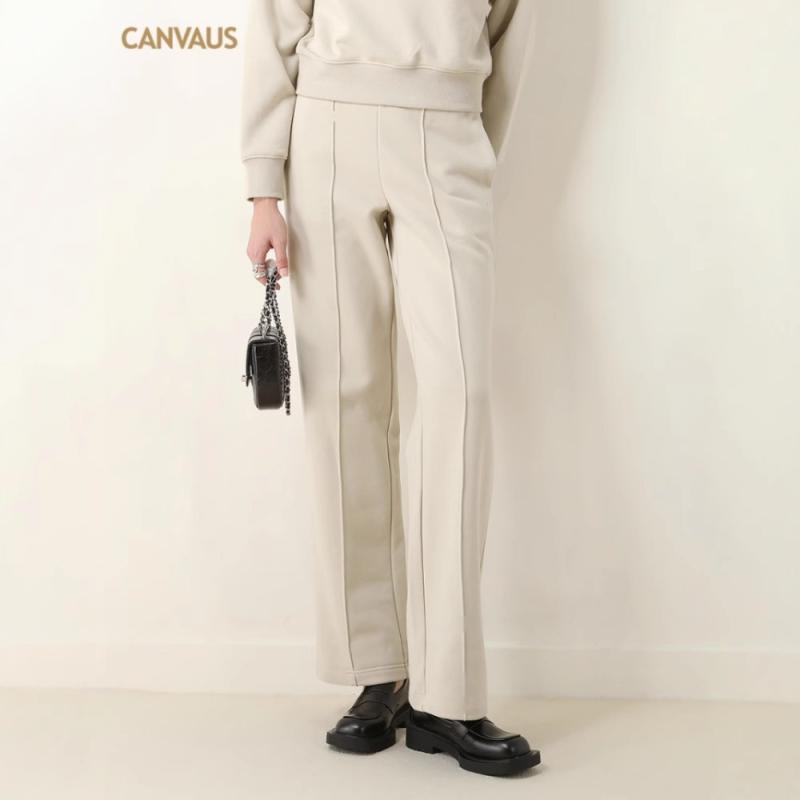 パンツ レディース 中腰 ストレートパンツ 秋冬 伸縮性 ゆったり ブラック カーキ 綿混紡(x3)