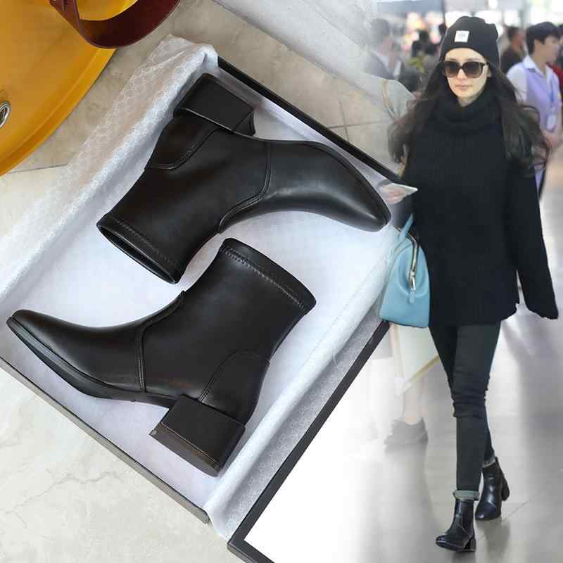 ブーツ レディース ショートブーツ 秋冬 スエード調 太ヒール ミドルヒール ファスナー付き 裏起毛 黒 ..