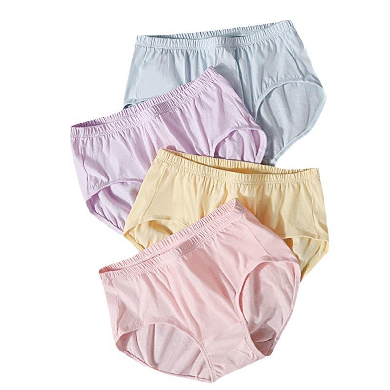 ショーツ レディース 高齢者 女性用 綿 中高ウエスト 無地 ゆったり 快適 通気性 ピンク系 パープル系