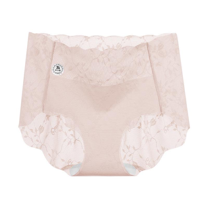 ショーツ レディース 大きいサイズ 高腰 レース コットン 通気性 無縫製 纯色 花柄 黒 ピンク系 XL XXL XXXL