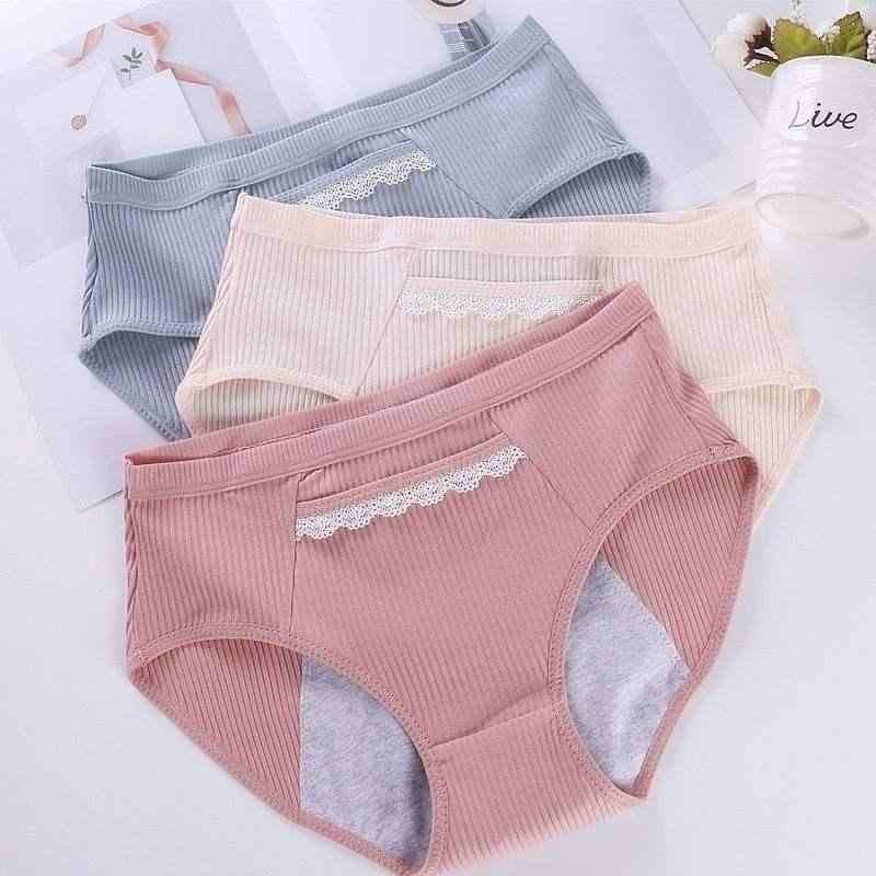 ショーツ レディース 女性用 生理用 下着 パンツ サニタリーショーツ 綿 中間ウエスト 通気性 防漏 M L..