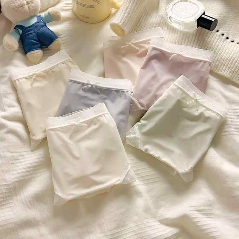 ショーツ レディース 少女 無縫製 シームレス 中間ウエスト 接触冷感 通気性 無地 M L XL 春夏秋冬 ク..