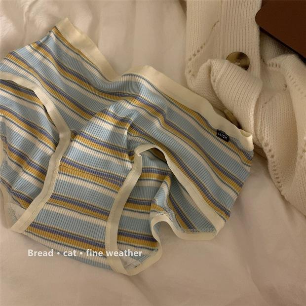 ショーツ レディース 綿 中学生 リブ コットン パンツ 中腰 ボーダー 通気性(x3)