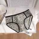 下着 レディース 女性用 パンツ ショーツ 中ウエスト ヒョウ柄 セクシー 美尻 シームレス 通気性 薄手 接触冷感 ポリエステル混紡(x10)
