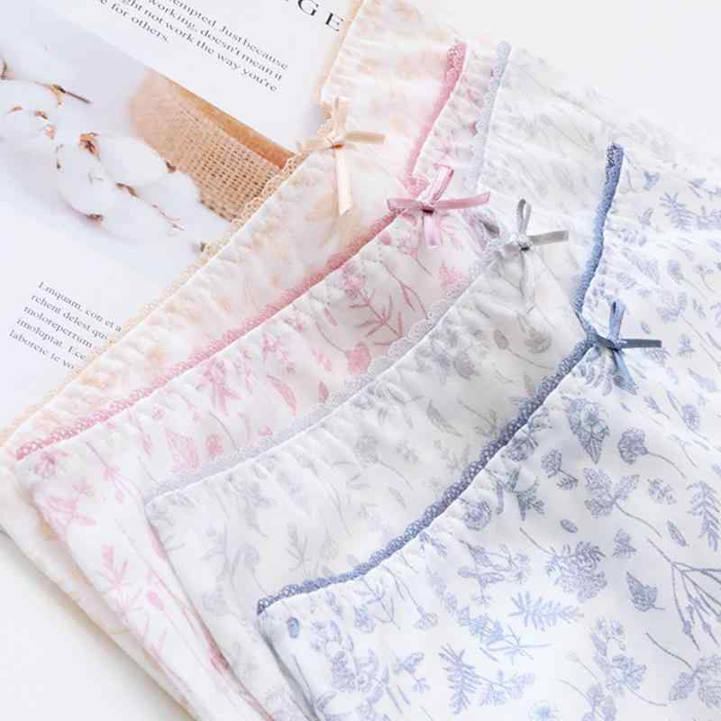 ショーツ レディース 女性用 綿 中高ウエスト 花柄 通気性 大きいサイズ