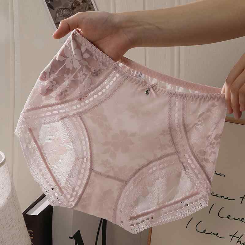 ショーツ レディース 女性用 中腰 レース 接触冷感 通気性 涼しい 夏用 メッシュ 絹 パンツ スタンダードショーツ 花柄 黒 ブラック ピンク ベージュ L XL XXL