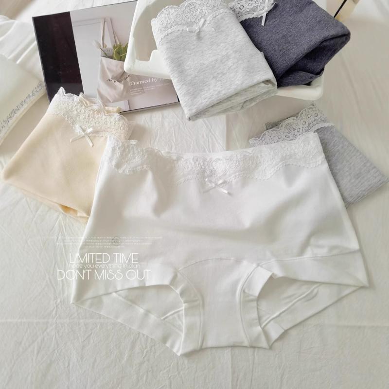 ショーツ レディース 女性用 レース コットン ボクサーパンツ 深め 無地 通気 速乾 L 春夏(x2)