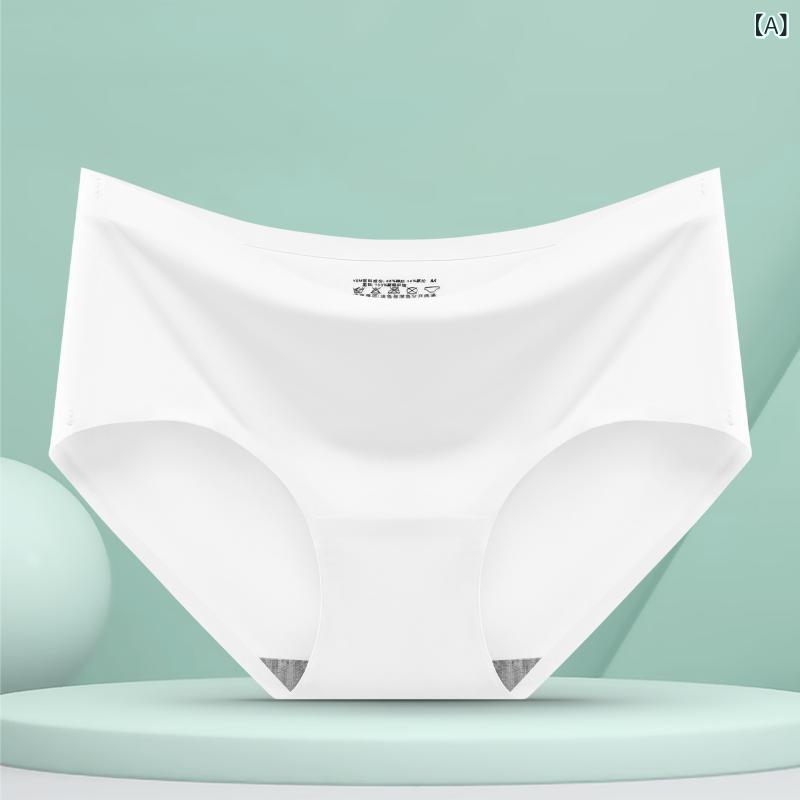 レディース ショーツ シームレス 接触冷感 パンツ 通気性 中間ウエスト スタンダード 無地 M L XL XXL かわいい 女性用 アンダーウェア(x1000...