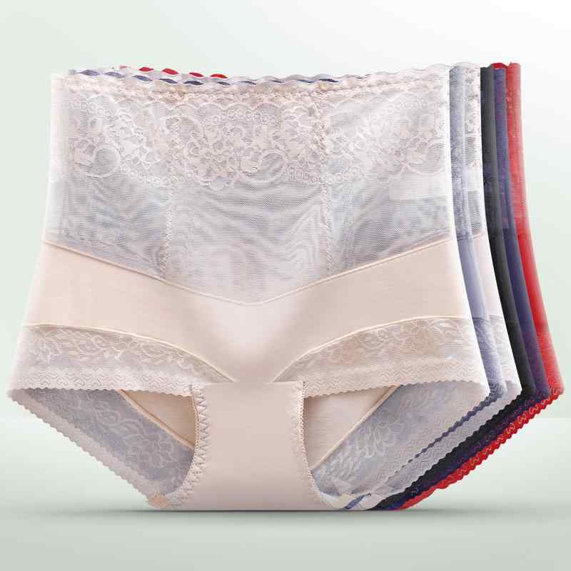 ショーツ レディース 女性用 高腰 レース 綿 防臭 通気性 吸湿性 無地 スタンダードショーツ ピンク系