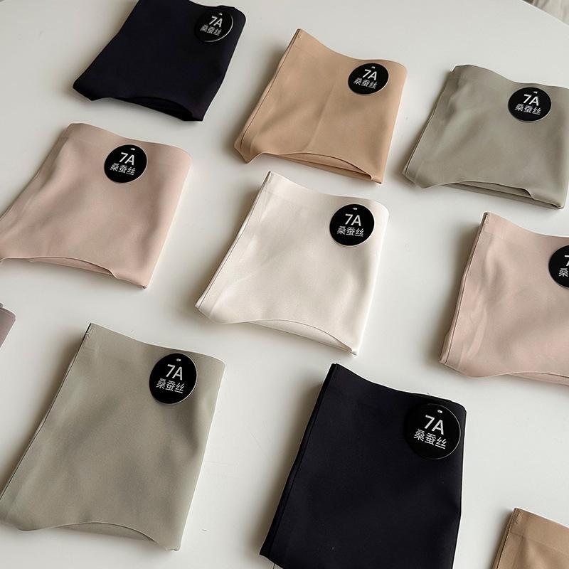 ショーツ レディース 7A 桑蚕丝 接触冷感 シームレス 速乾 通気性 無地 M L XL ブラック コーヒー グリ..