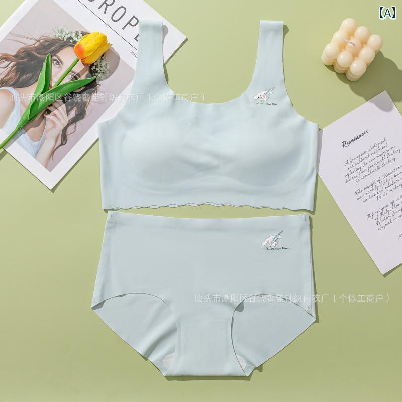 キッズ インナー セットアップ 女の子 下着 ブラジャー ショーツ 春夏 接触冷感 通気性 ノンワイヤー ..