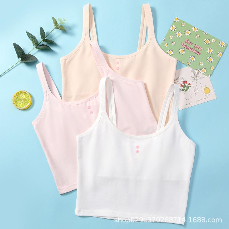 ブラジャー ガールズ インナー 子供 小學(xué)生 中學(xué)生 スクールインナー 綿 キャミソール スポーツブラ ジュニア ノンワイヤー 70A 75A 80A 85A 90A