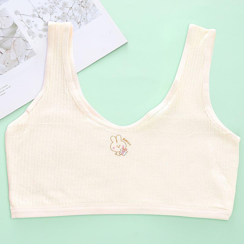 子供用ブラジャー 女の子 ノンワイヤー 綿混紡 ベストタイプ スウィート かわいい 通気性 9歳 10歳 11歳 12歳 13歳 ホワイト ピンク系 ブラック グレー