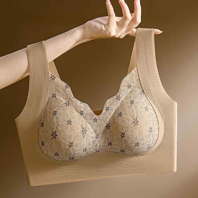 ブラジャー レディース レース ノンワイヤー 谷間メイク 美背 背中見せ インナー 全罩杯 フルカップ 通気性 快適 無地 シンプル ブラック ホワイト ベージュ