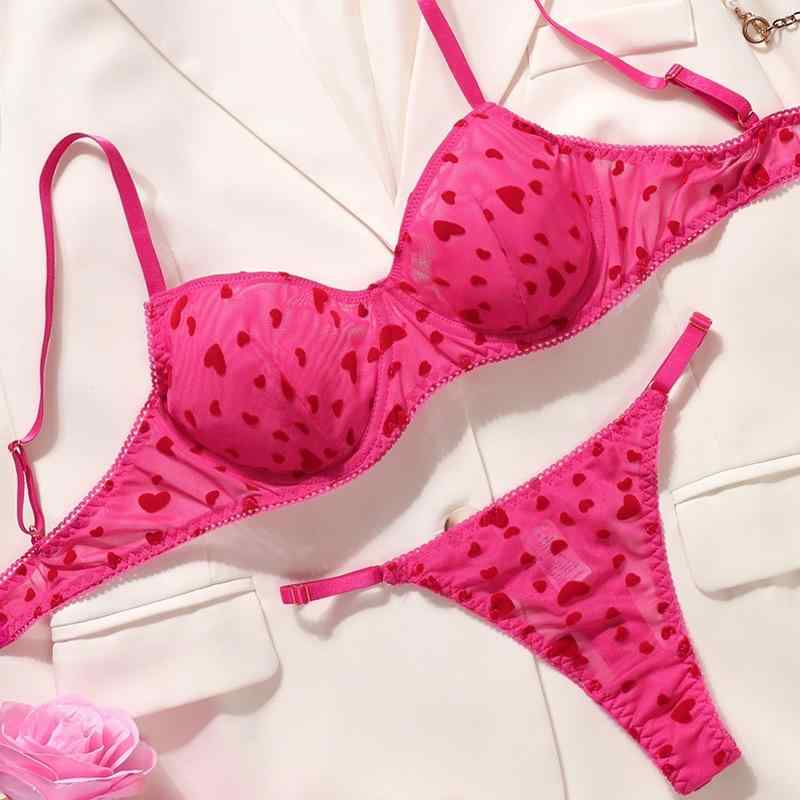 ブラジャー &amp; ショーツ レディース セクシー ランジェリー 3点式 ポリエステル 聚拢 3/4カップ ス..