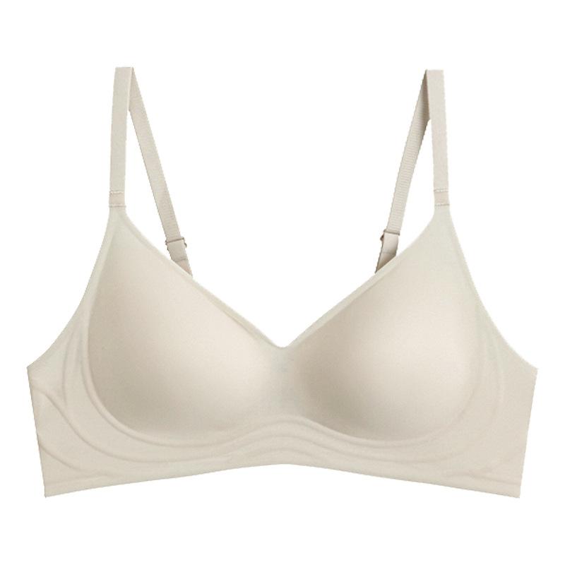 ブラジャー レディース 3/4カップ 薄手 通気性 接触冷感 無縫製 無痕 ノンワイヤー 3Dソフトカップ ず..