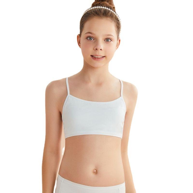 子供用ブラジャー 小学生 女の子 インナー 綿 ノンワイヤー スポーツブラ 全罩杯 薄手 通気性 吸汗性 快適 9歳 10歳 11歳 12歳 13歳 70A 75A 80A 85A アイボリー ライトブルー ベージュ(x3)
