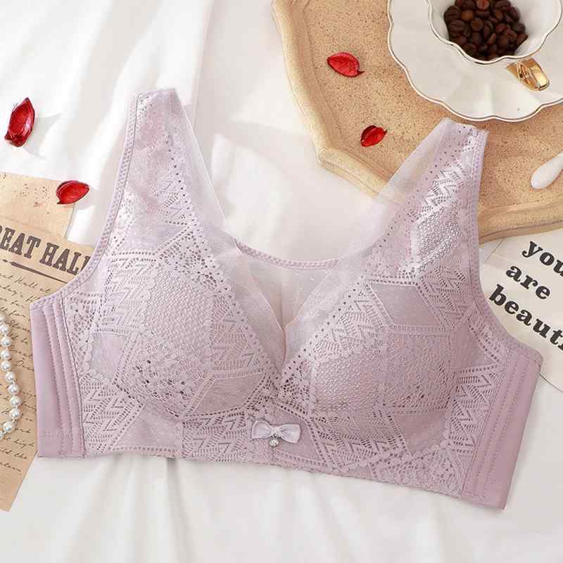 ブラジャー レディース 薄手 レース ノンワイヤー 接触冷感 通気性 吸汗 寄せ上げ 背中見せ インナー ..