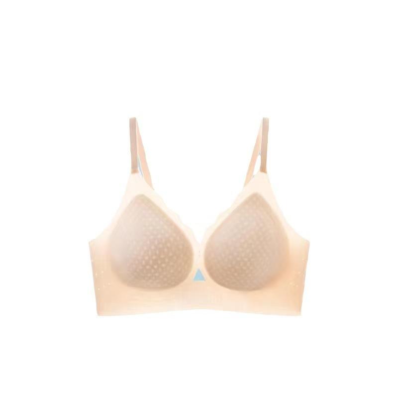 ブラジャー レディース 通気性 薄手 ノンワイヤー 3/4カップ 脇高 谷間メイク シャンパン ピンク ブラック グリーン パープル