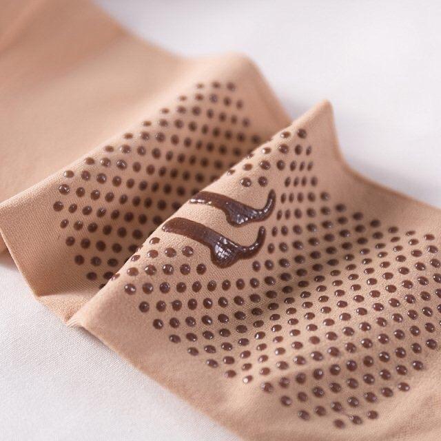 靴下 レディース 滑り止め 厚手 ショートソックス 春秋 ナイロン 無地 カジュアル 婦人 中厚手 肌色 黒(x10)