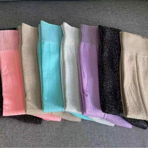 靴下 レディース ナイロン カジュアル 金銀糸 短い ショート ブラック ホワイト ピンク系(x2)